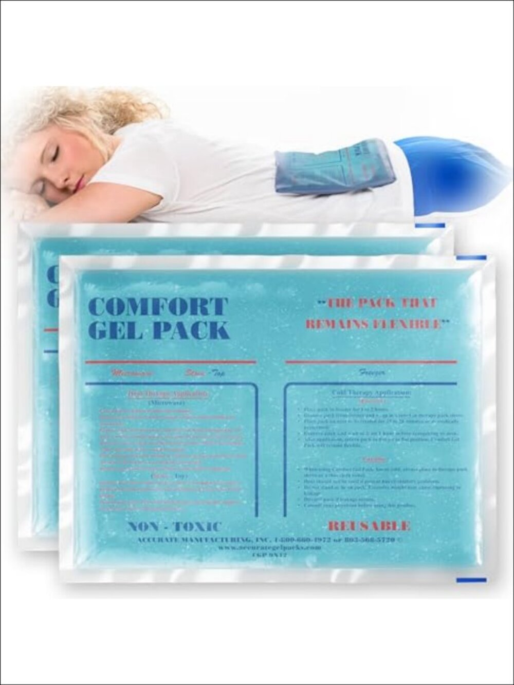 2pk 9x12 Comfort Gel Packs Hot Cold Therapy Flexible